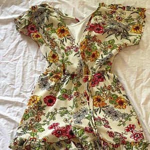 Ivory Floral Wrap Romper